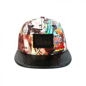 High - End SVHAT Unisex Creative Graffiti Snapback Curve Brim Cap Leather With Leather Patch