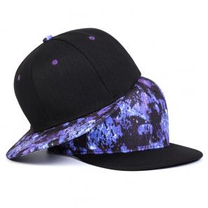 High Quality Starry Sky Printing Snapback Hat Custom Logo Design Flat Bill Hats 6 Panel Snapback Cap
